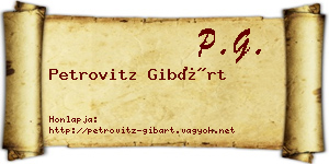 Petrovitz Gibárt névjegykártya
